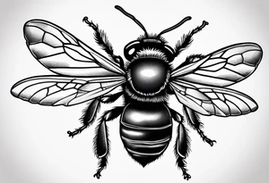A forearm tattoo of a ruby gemstone and a honey bee tattoo idea
