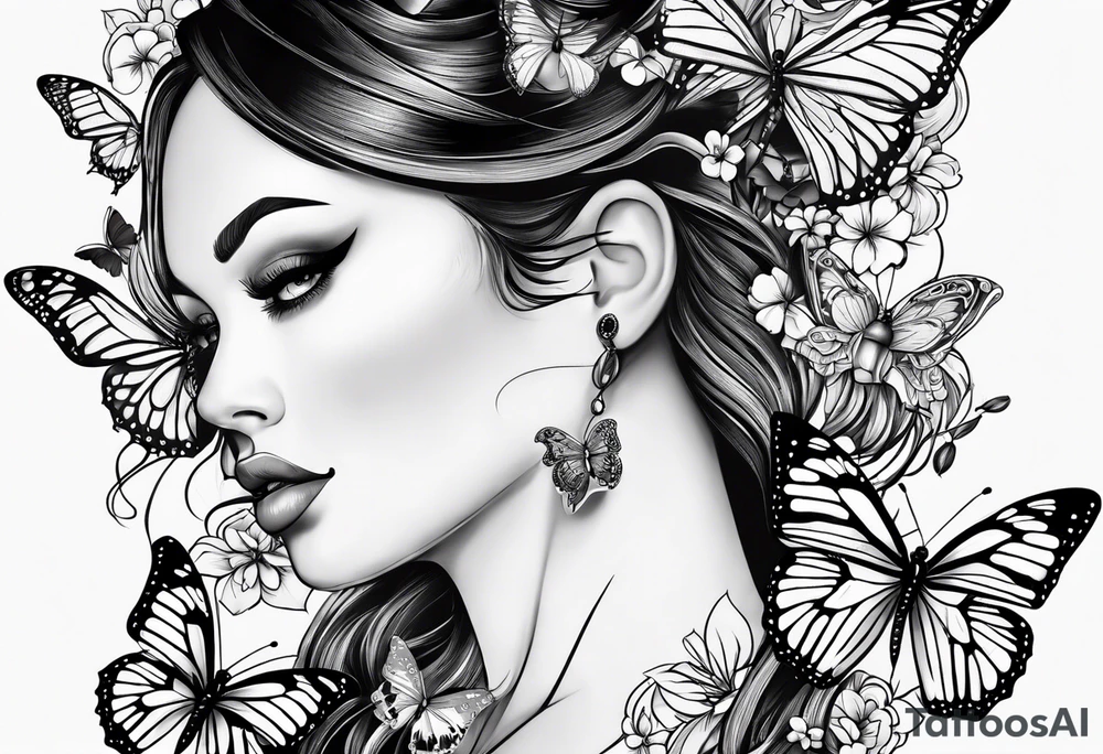Traditional butterflies tattoo idea