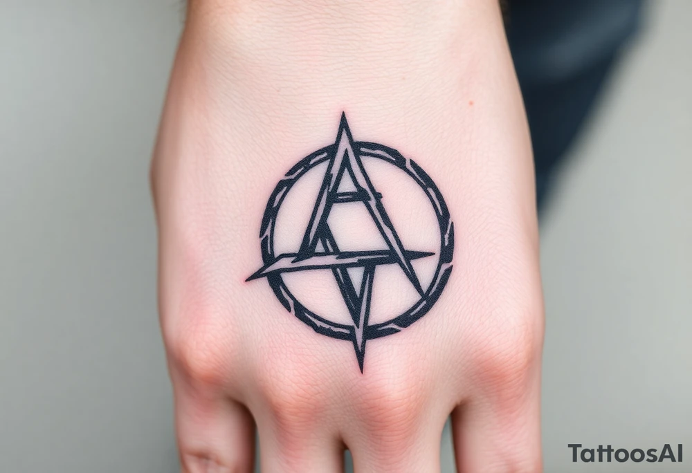 Cybersigilism tattoo of the anarchy symbol tattoo idea