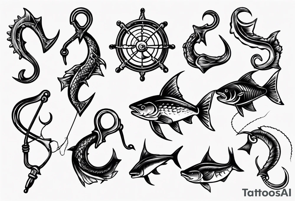 Fishing hook tattoo idea
