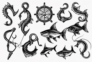 Fishing hook tattoo idea
