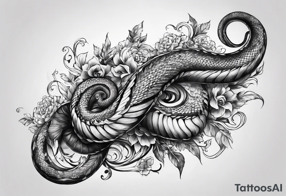 Schlange schlängelt sich das Bein hoch tattoo idea