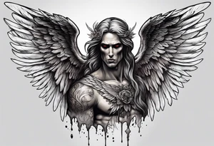 portrait of the biblical angel of death tattoo idea