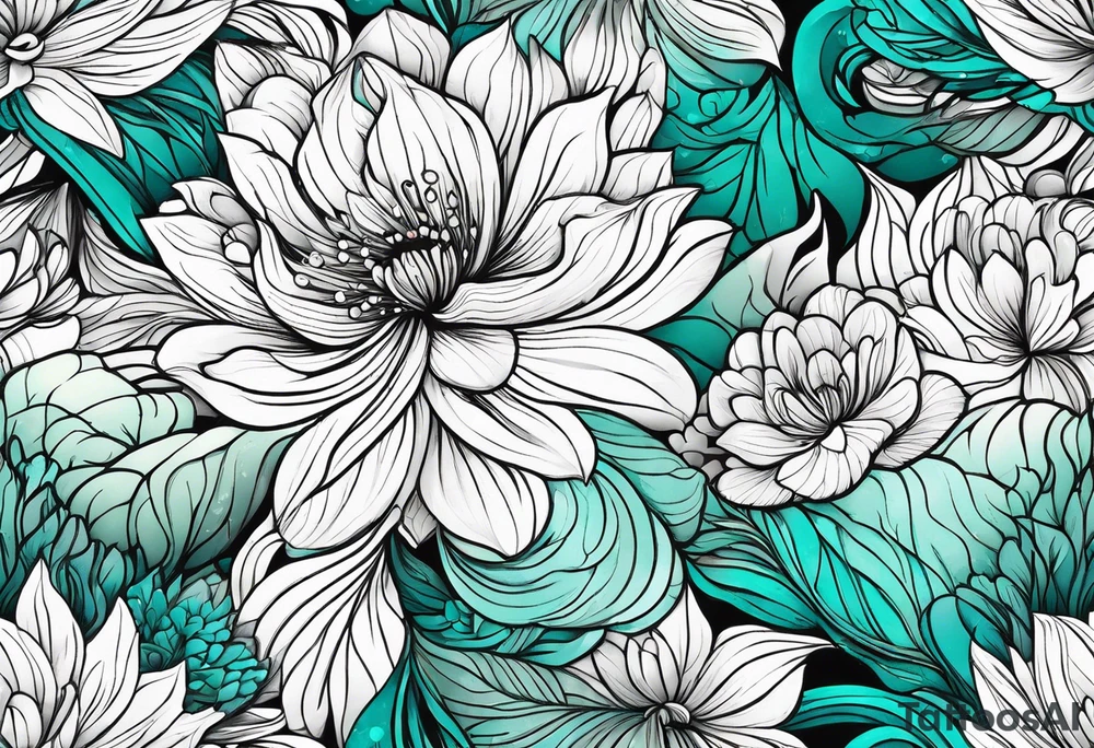 The name Drew with teal tattoo idea