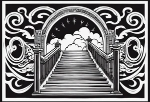 Valhalla stairs  clouds tattoo idea