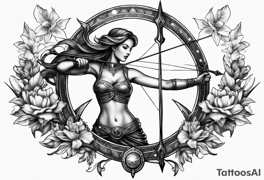 Sagittarius  realistic tattoo idea