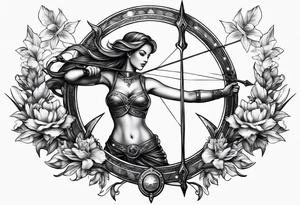 Sagittarius  realistic tattoo idea