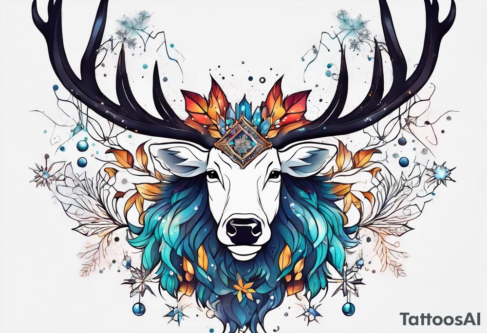 Constellation, animal, snowflake tattoo idea