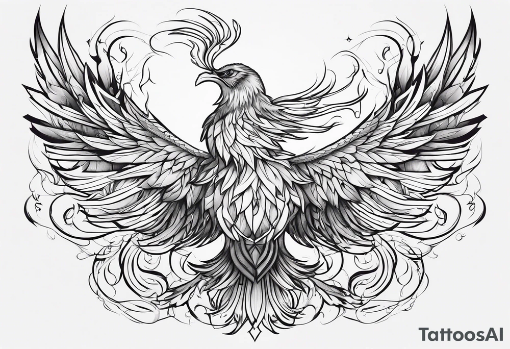 Phoenix sketch tattoo idea