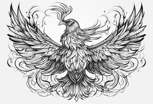 Phoenix sketch tattoo idea
