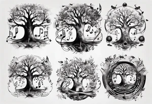music speaker note tree stave tattoo idea