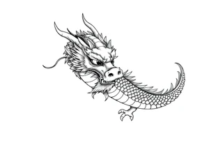 Beautiful asian dragon with a soft face tattoo idea