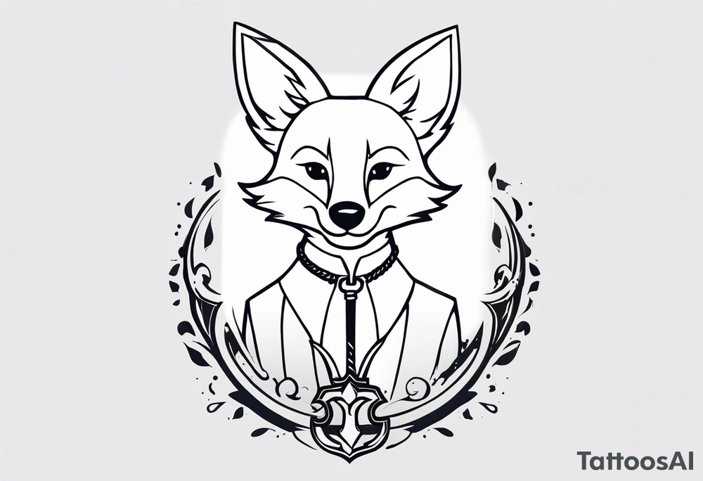 Renard sur un fond boussole. Il faut une clé ( style keyblade dans kingdom hearts. Tatouage sur l'avant bras. Pas de couleur tattoo idea