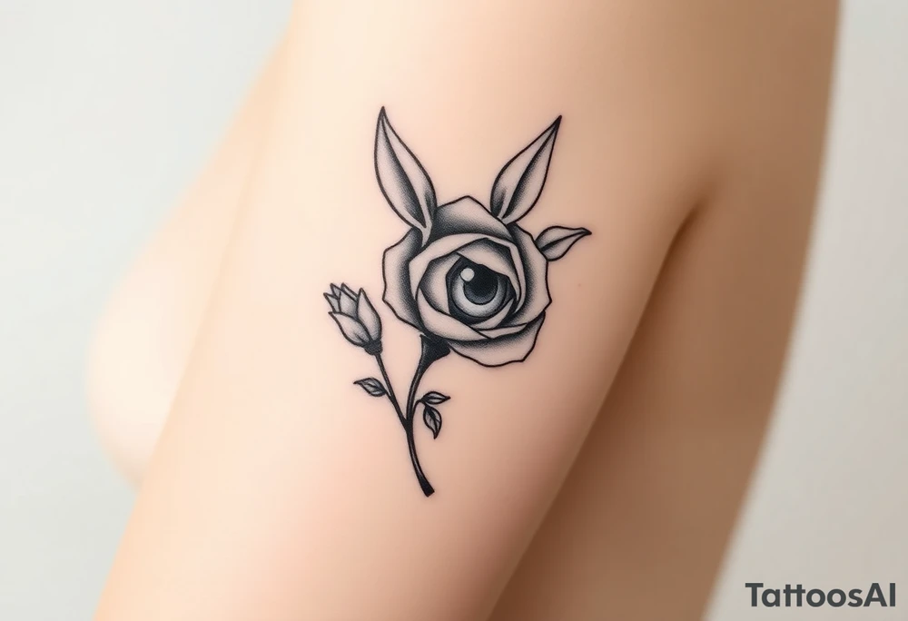 donkey rose and eyeball tattoo idea