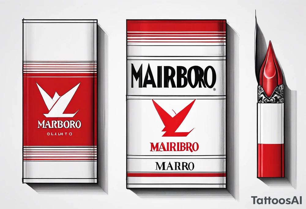 marlboro red cigarettes simple tattoo idea