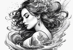 full body
girl floating in water comfortably
from an aerial view tattoo idea