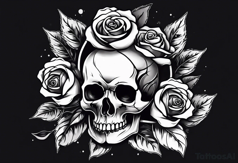 Skull Rose tattoo idea