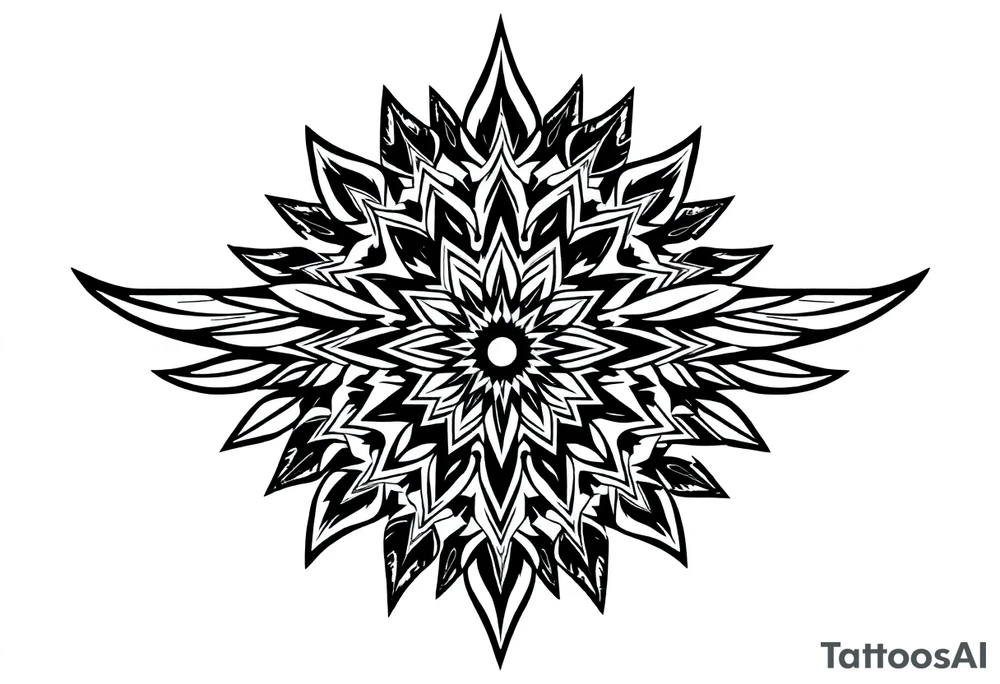 spiritual feather indian mandala shaman tattoo idea