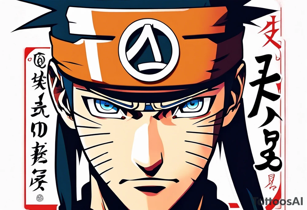 A naruto headband with the letters AR in the middle tattoo idea