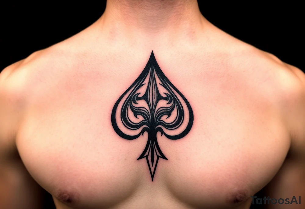 What would I be able to use to Cover up a red spade outlines in black on woman's chest tattoo idea