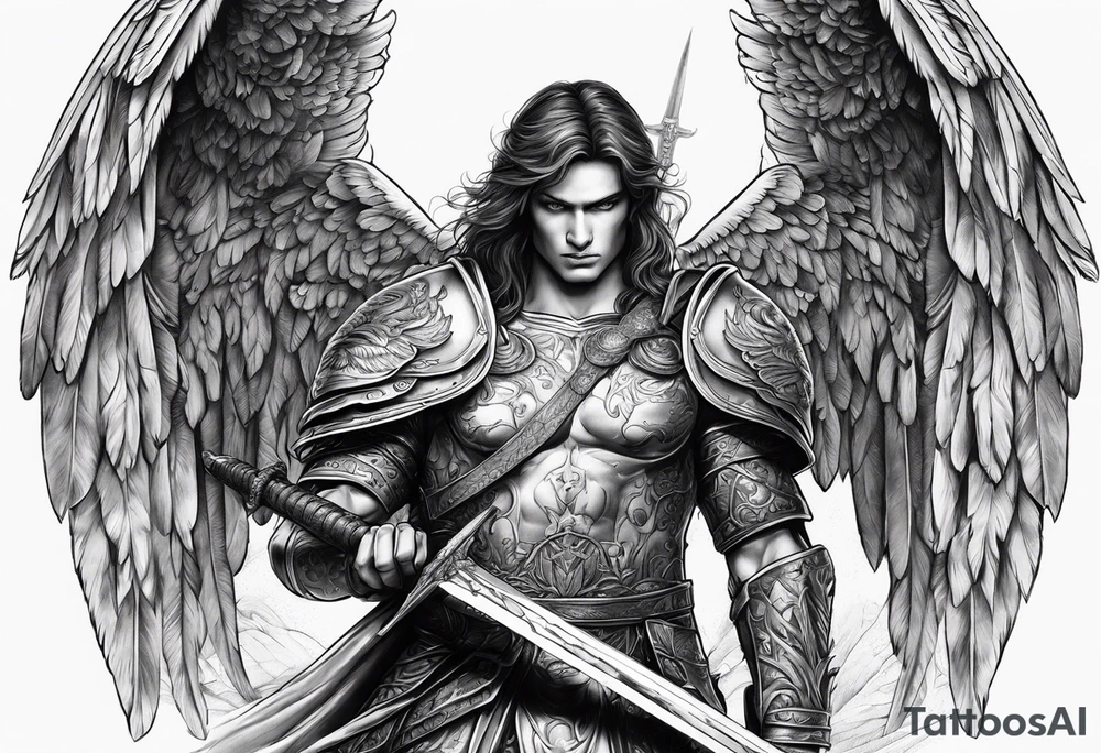 Arch angel Michael with sword tattoo idea