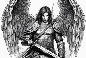 Arch angel Michael with sword tattoo idea