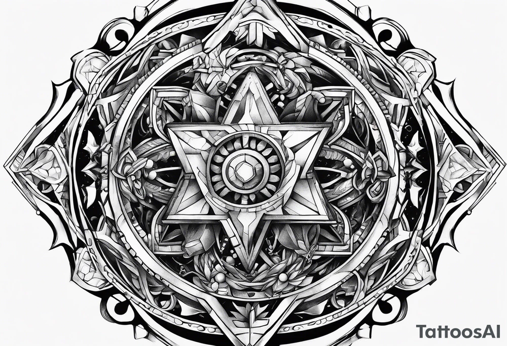 Tesseract and stars tattoo idea
