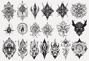 Minimalist Ornemental tattoo idea