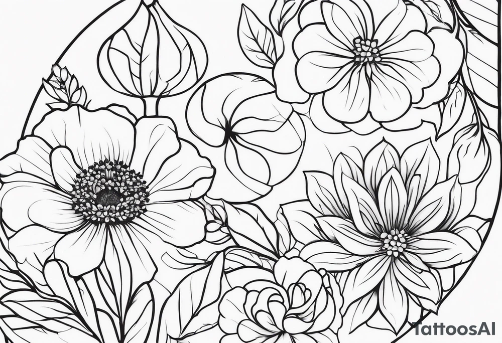 ornaments of flowers tattoo idea