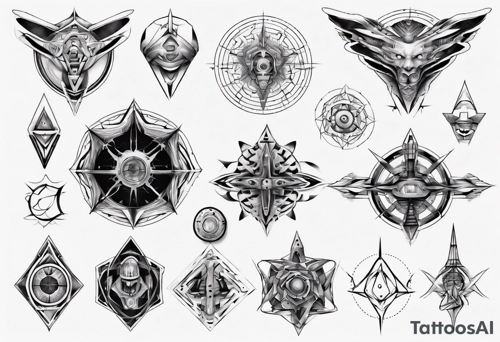 Geometrical symmetry tattoo idea