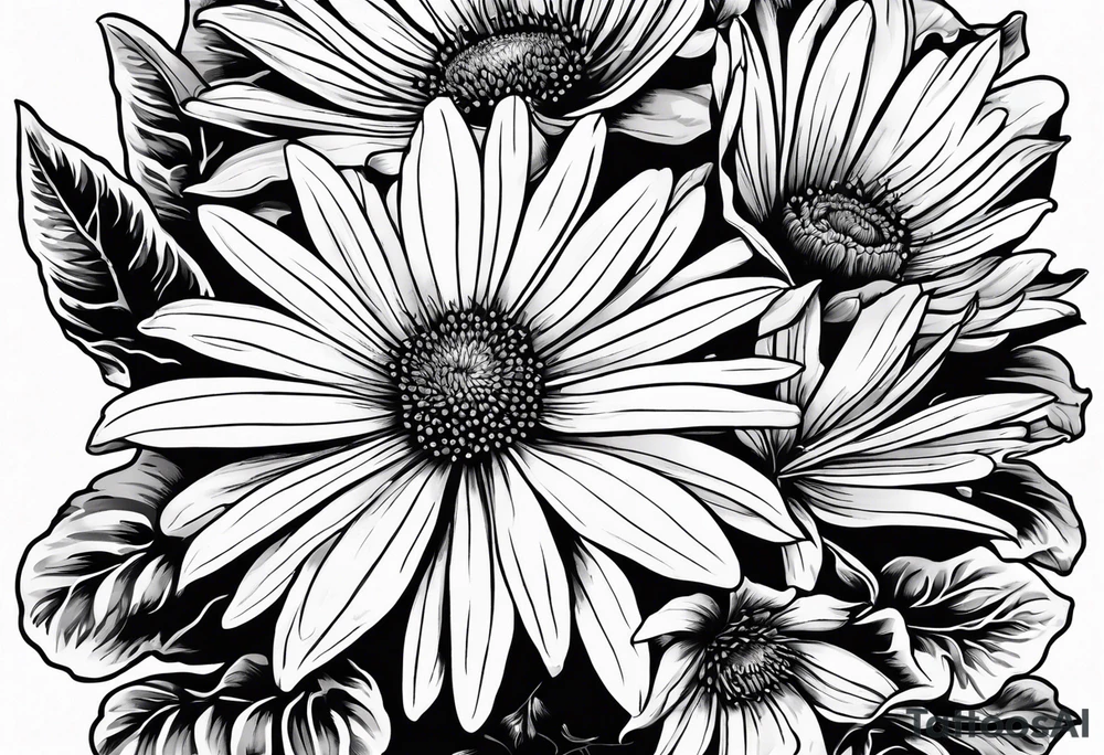 Aster flowers - sea rocket flowers with a cardinal around the words Dad tattoo idea