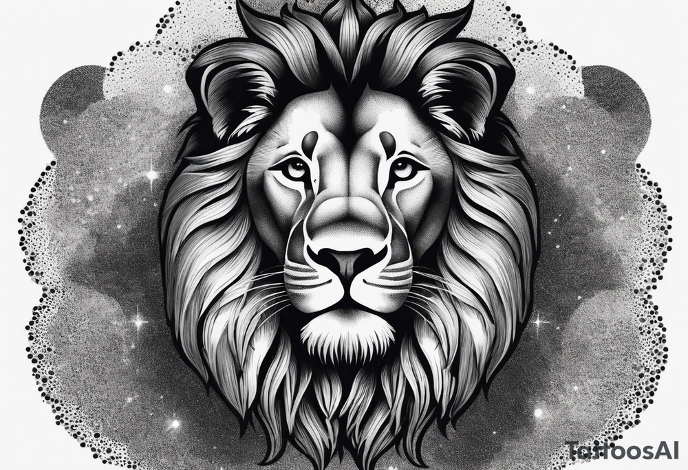 Lion with 3 small lions tattoo idea