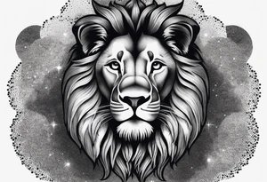 Lion with 3 small lions tattoo idea