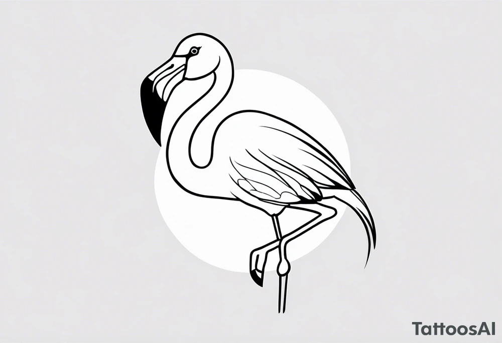 cute flamingo tattoo idea
