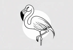 cute flamingo tattoo idea