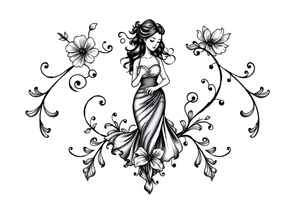 the date October 22, 2024. the name ‘Lady’. With salsa music elements. tattoo idea