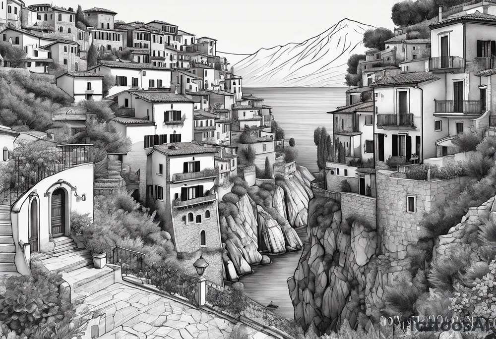The map of Italy and calabria tattoo idea