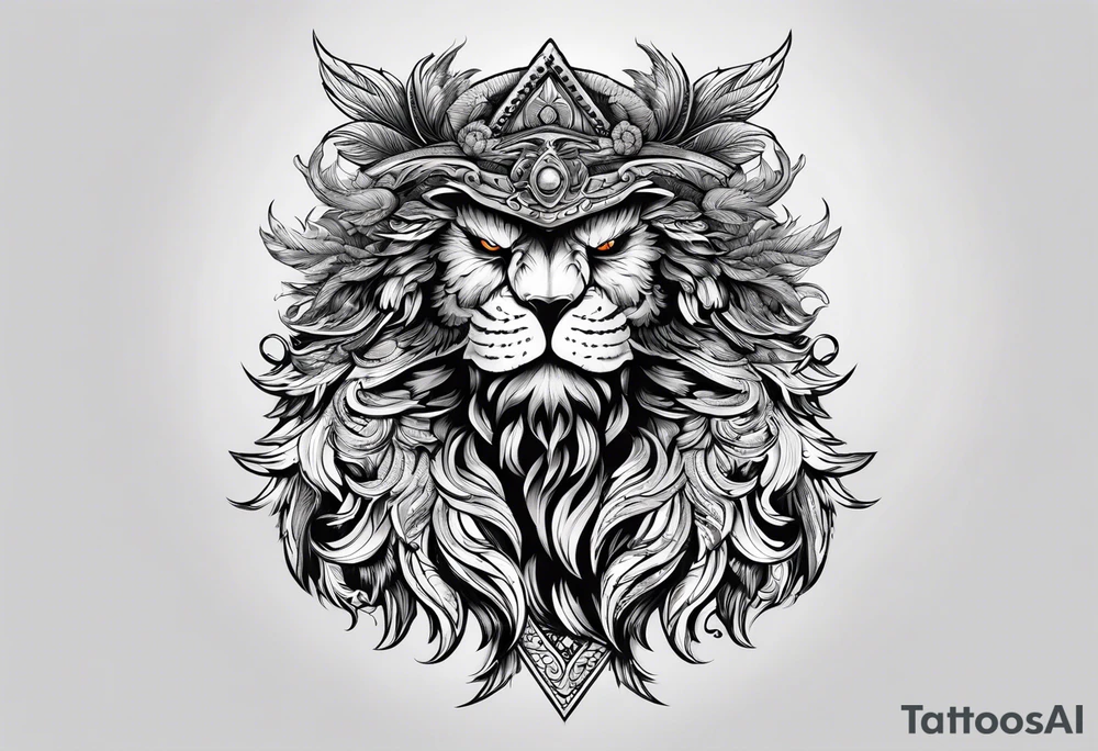 Águia com a face de Zeus tattoo idea