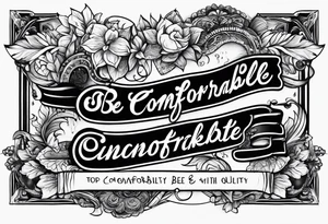 Writing "Be comfortable with being uncomfortable" tattoo idea