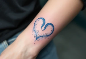 An ethereal Aries sign tattoo uses dots of light-blue and white to form the Aries star constellation in a dreamy galaxy swirl. tattoo idea