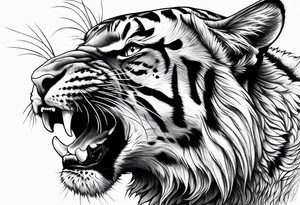 big cat growling tattoo idea