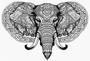 berserking strong mammoth head centerpiece tattoo idea