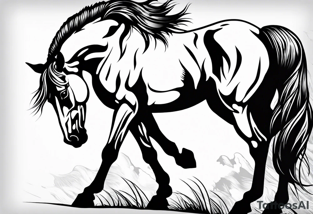 Horse with a wolf tattoo idea