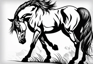 Horse with a wolf tattoo idea