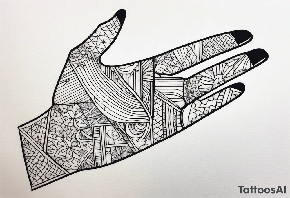 lines on hand tattoo idea