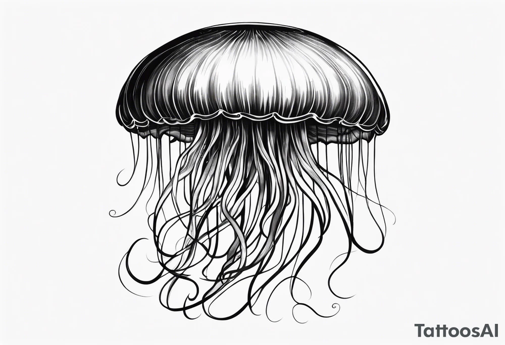 jellyfish with a small head and really long tentacles tattoo idea