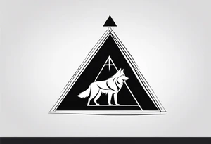 The valknut symbol and a wolf. tattoo idea