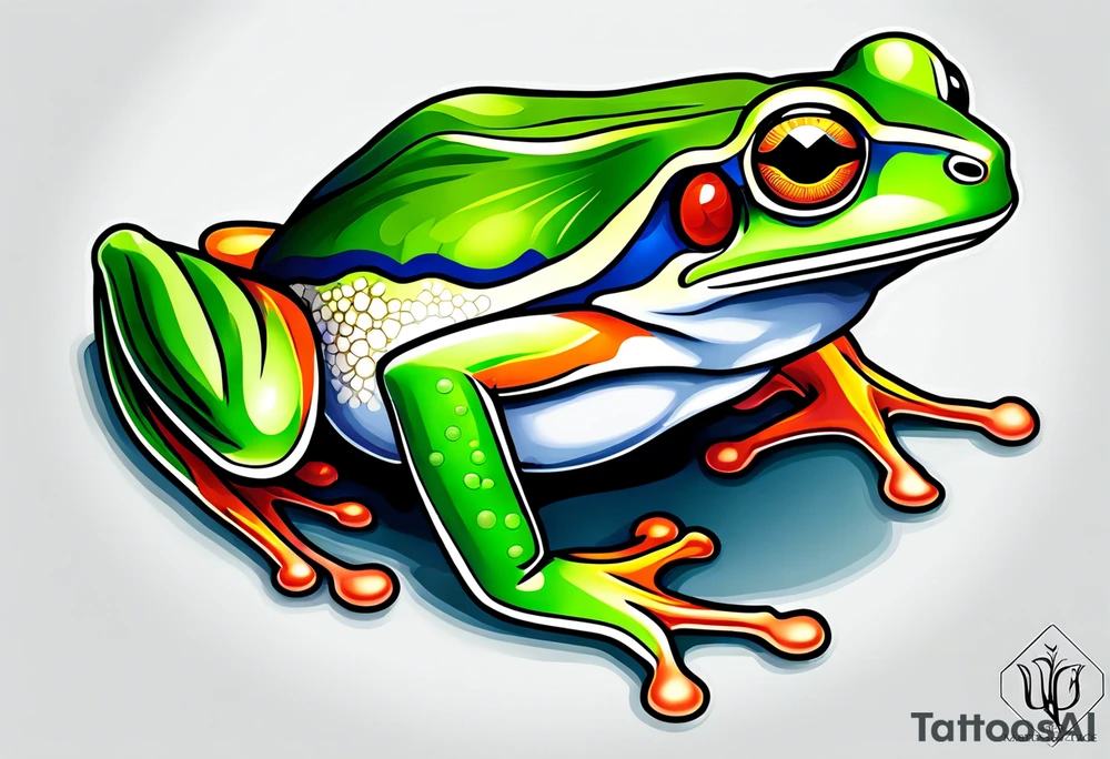 Tree frog clover tattoo idea