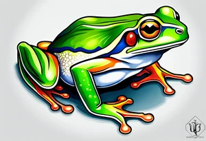 Tree frog clover tattoo idea