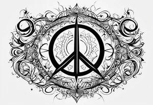 Crescent moon symbol, freedom symbol,  peace symbol, atheist symbol all combined into one abstract tattoo idea